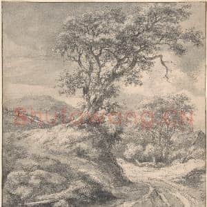 [荷兰素描作品]雅各布·范勒伊斯达尔-橡树沙丘风景.tif
