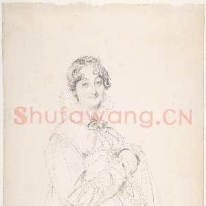 [法国素描作品]让-奥古斯特-多米尼克·安格尔-蒂尔潘·德克里塞伯爵夫人.tif
