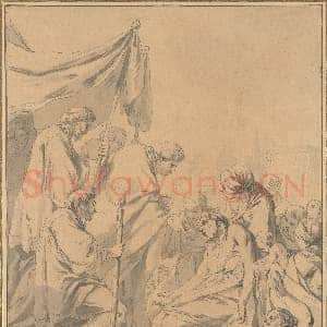 [法国素描作品]让-巴蒂斯特·马里·皮埃尔-圣卡洛·博罗梅奥分发圣餐.tif