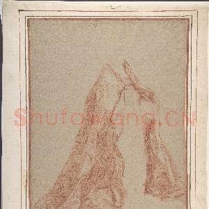 [法国素描作品]约瑟夫·马里·维安-披肩衣的跪姿人物.tif