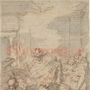 [法国素描作品]洛朗·佩舍-圣彼得为哥尼流施洗(使徒行传10:44-48).tif