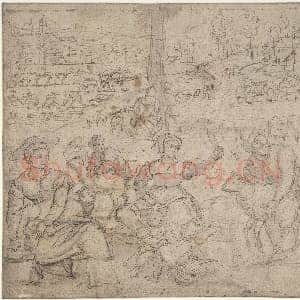 [尼德兰素描作品]卢卡斯月令大师-六月：剪羊毛.tif