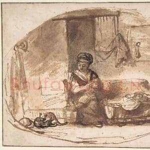 [荷兰素描作品]尼古拉斯·梅斯-年轻的母亲.tif