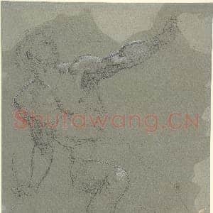 [法国素描作品]保罗·博德里-坐姿裸体男子(正面)蜷缩裸体男子(背面).tif