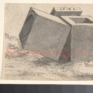 [德国素描作品]彼得·弗洛特纳-三立方体透视画.tif