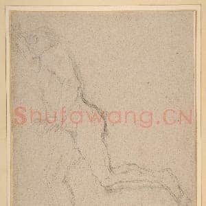 [意大利素描作品]彼得罗·泰斯塔-奔跑的裸体青年(正面)披覆站姿人物(背面).tif