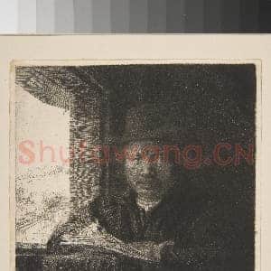 [荷兰素描作品]伦勃朗-窗边作画的自画像.tif