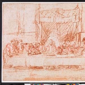 [荷兰素描作品]伦勃朗-仿列奥纳多·达·芬奇-最后的晚餐.tif