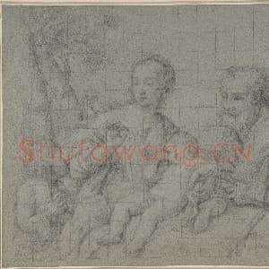 [意大利素描作品]萨索费拉托-圣家族与幼年施洗者圣约翰.tif