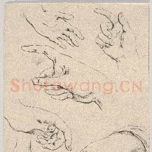 [意大利素描作品]斯特凡诺·德拉贝拉-六只手 选自《学画之书》.tif