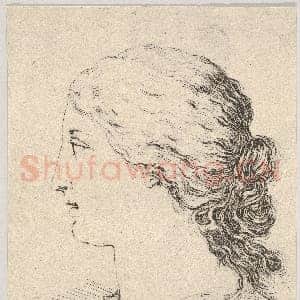 [意大利素描作品]斯特凡诺·德拉贝拉-女子头部 选自《学画之书》.tif