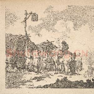 [英国素描作品]托马斯·罗兰森-集市：吉普赛人群.tif