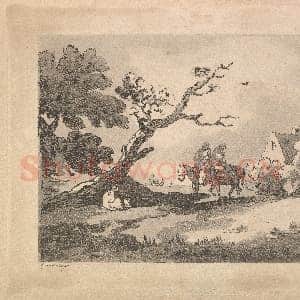 [英国素描作品]托马斯·罗兰森-五驴群 三站立.tif