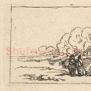 [英国素描作品]托马斯·罗兰森-河上的帆船与小艇.tif