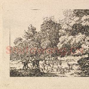 [英国素描作品]托马斯·罗兰森-三骑手开阔风景.tif