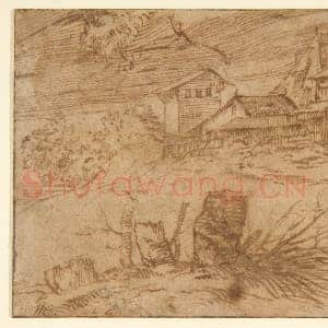 [意大利素描作品]提香-山羊风景.tif