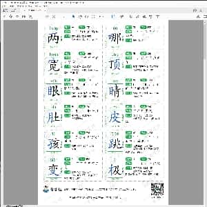 小学生硬笔楷书专用字帖:部编版-二年级语文上册写字表生字卡5页.PDF
