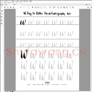 英文字母字帖:30天英文字母字帖-Ww.pdf
