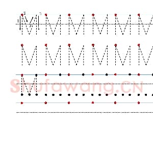英文字母练习:手写字母专项训练 大写 M.jpg