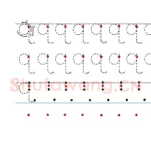 英文字母练习：手写字母专项训练 小写-q.jpg