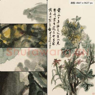 黄宾虹 黄山野卉 41×82 南京博物院馆藏书画作品