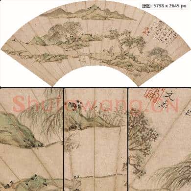 明 文嘉-春岸归骑图扇面 南京博物院馆藏书画作品