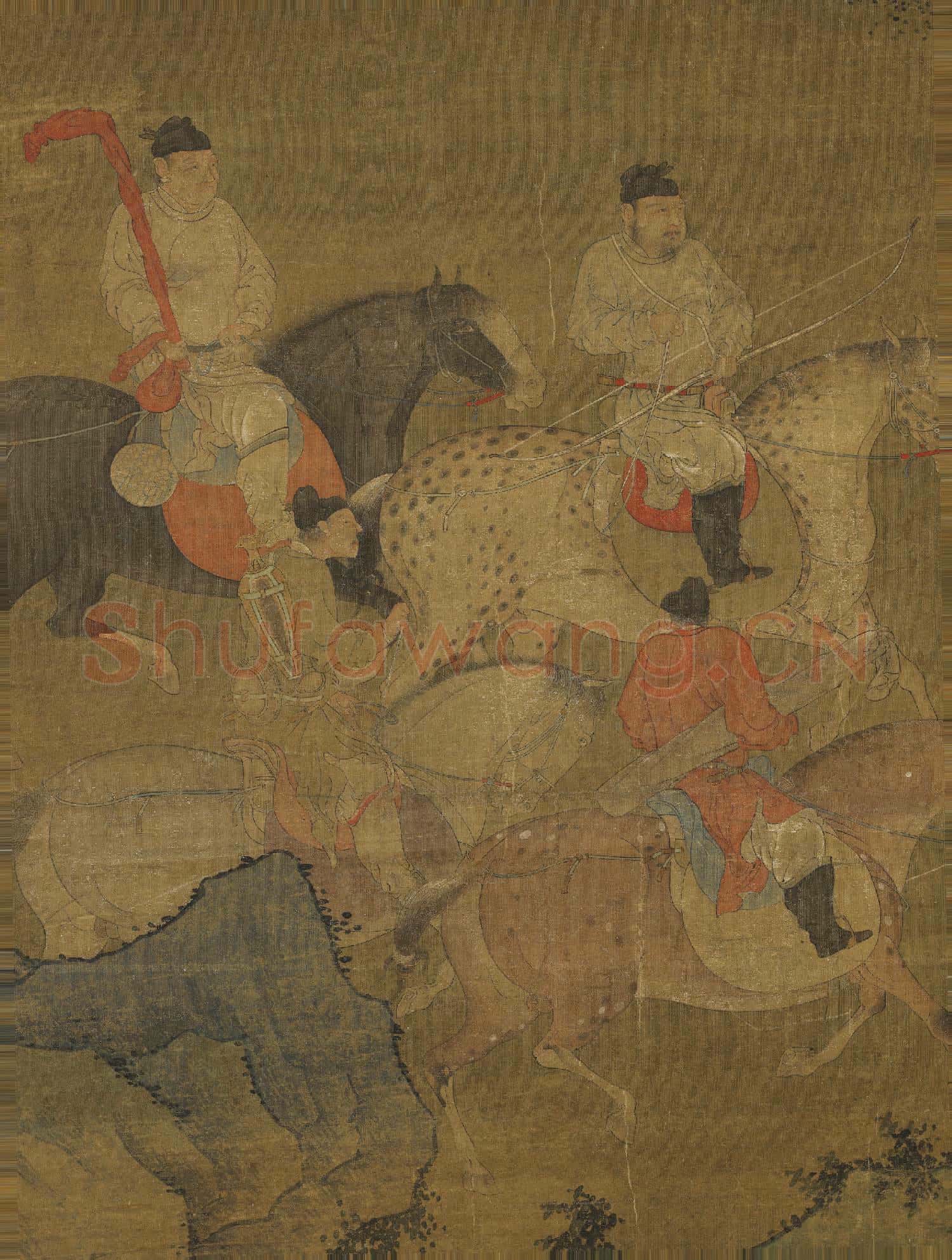 唐人春郊遊騎圖 軸