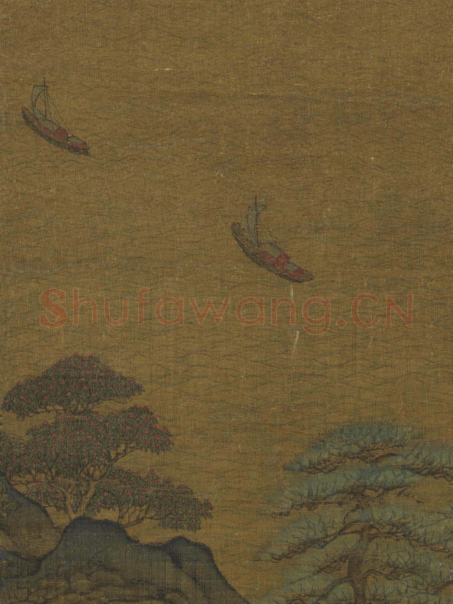唐李思訓江帆樓閣 軸