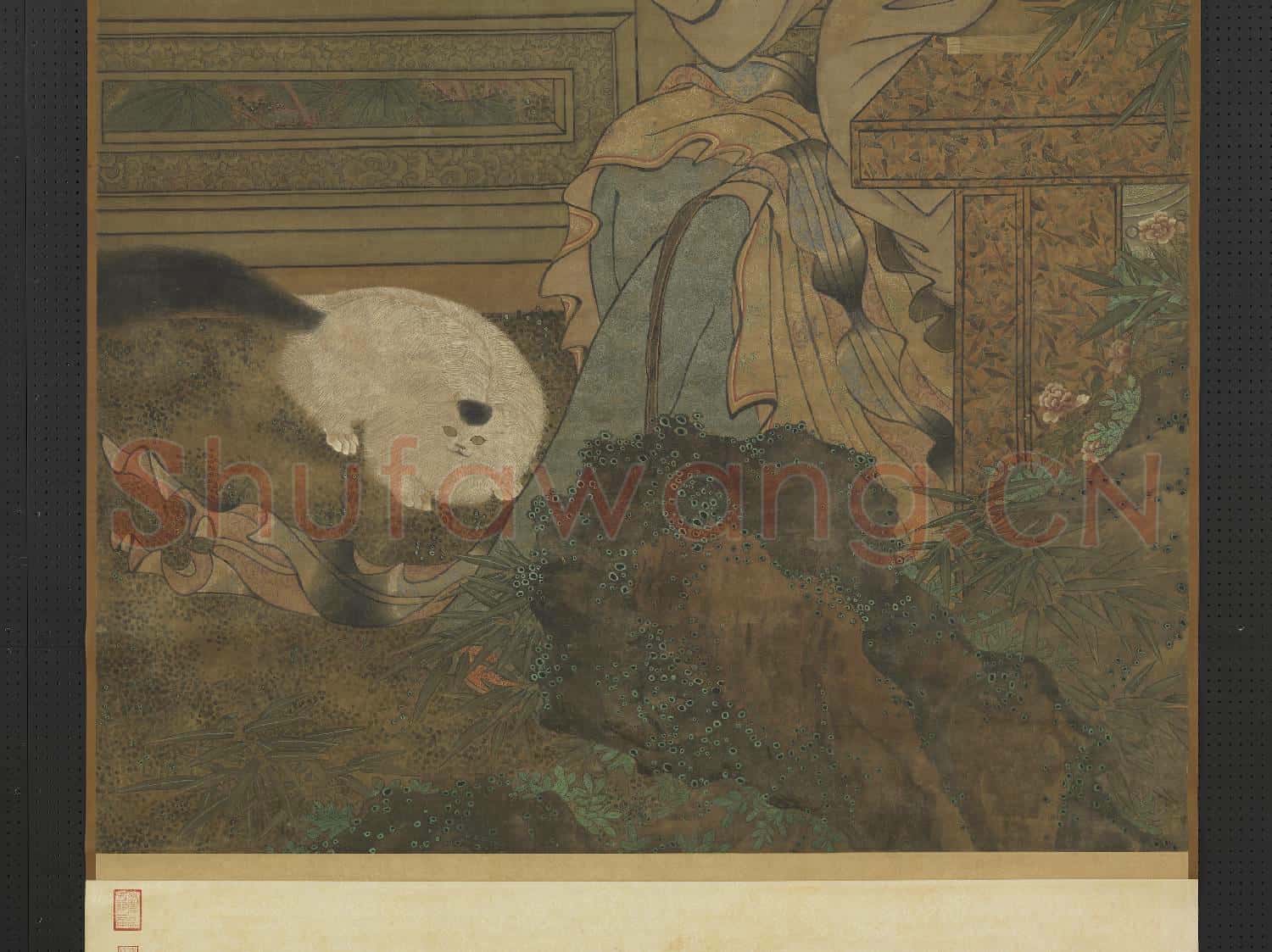 五代南唐周文矩仕女圖 軸
