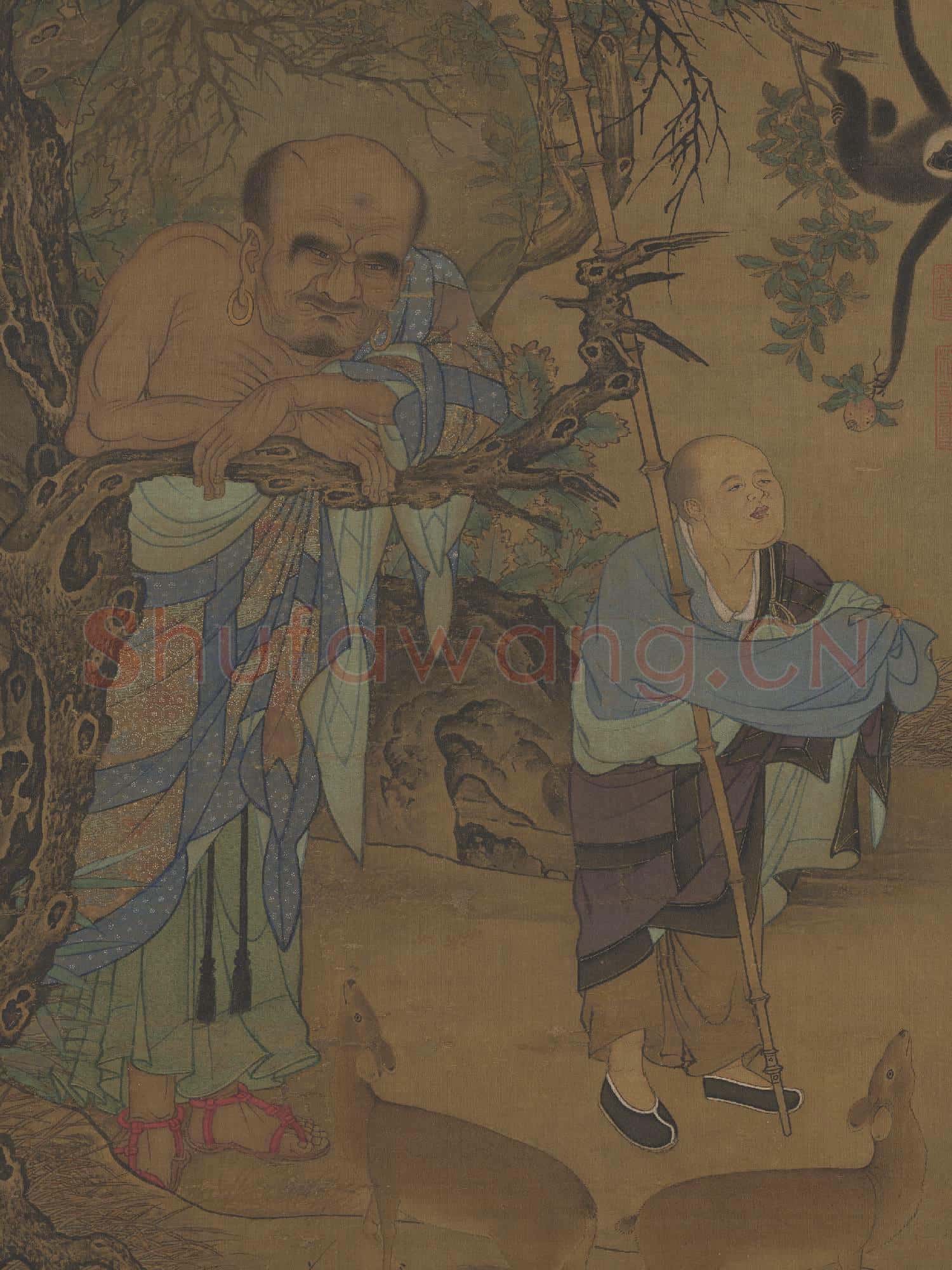 宋劉松年畫羅漢 軸
