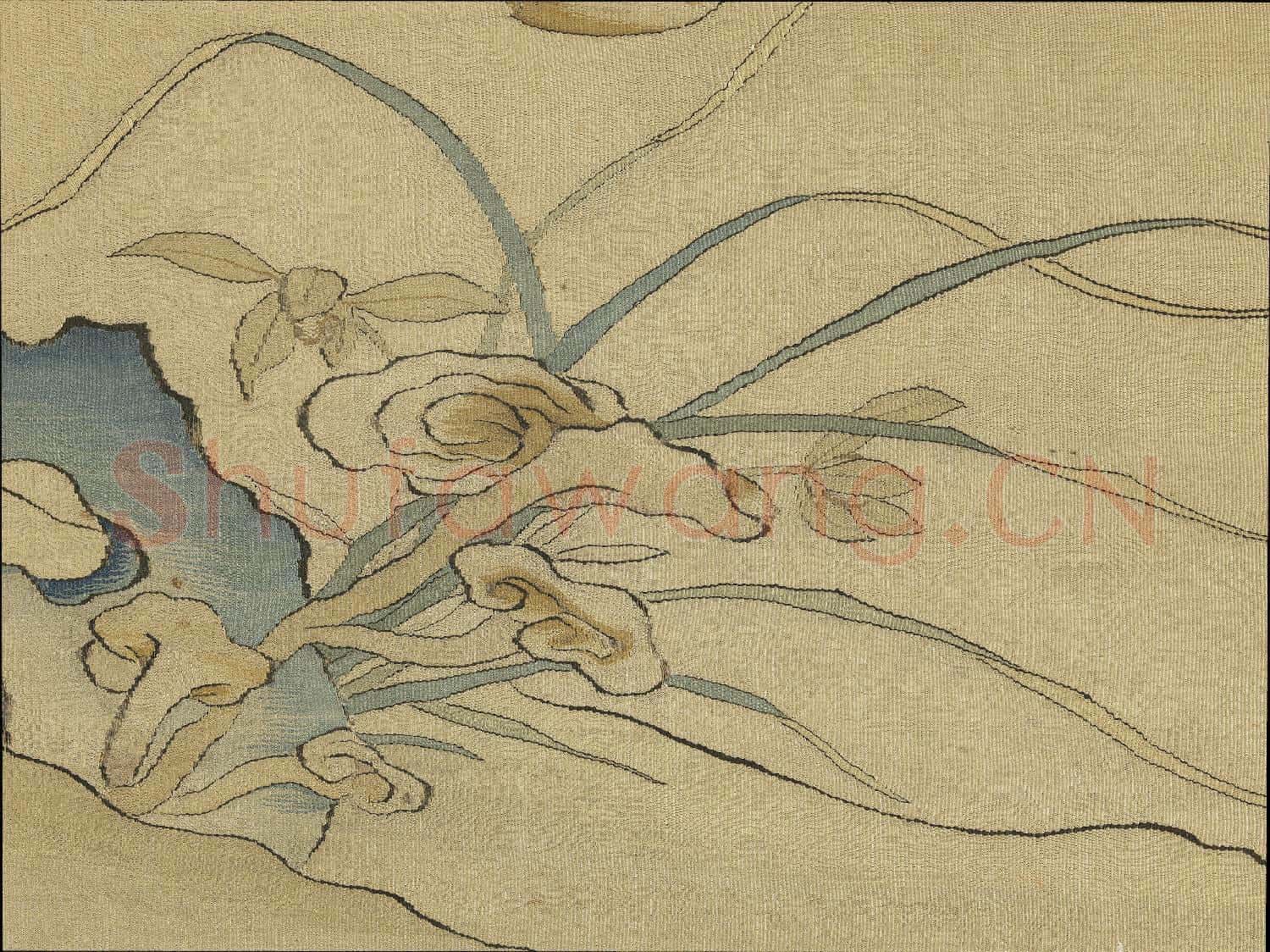 宋元名繪 冊 宋緙絲芝蘭獻瑞圖