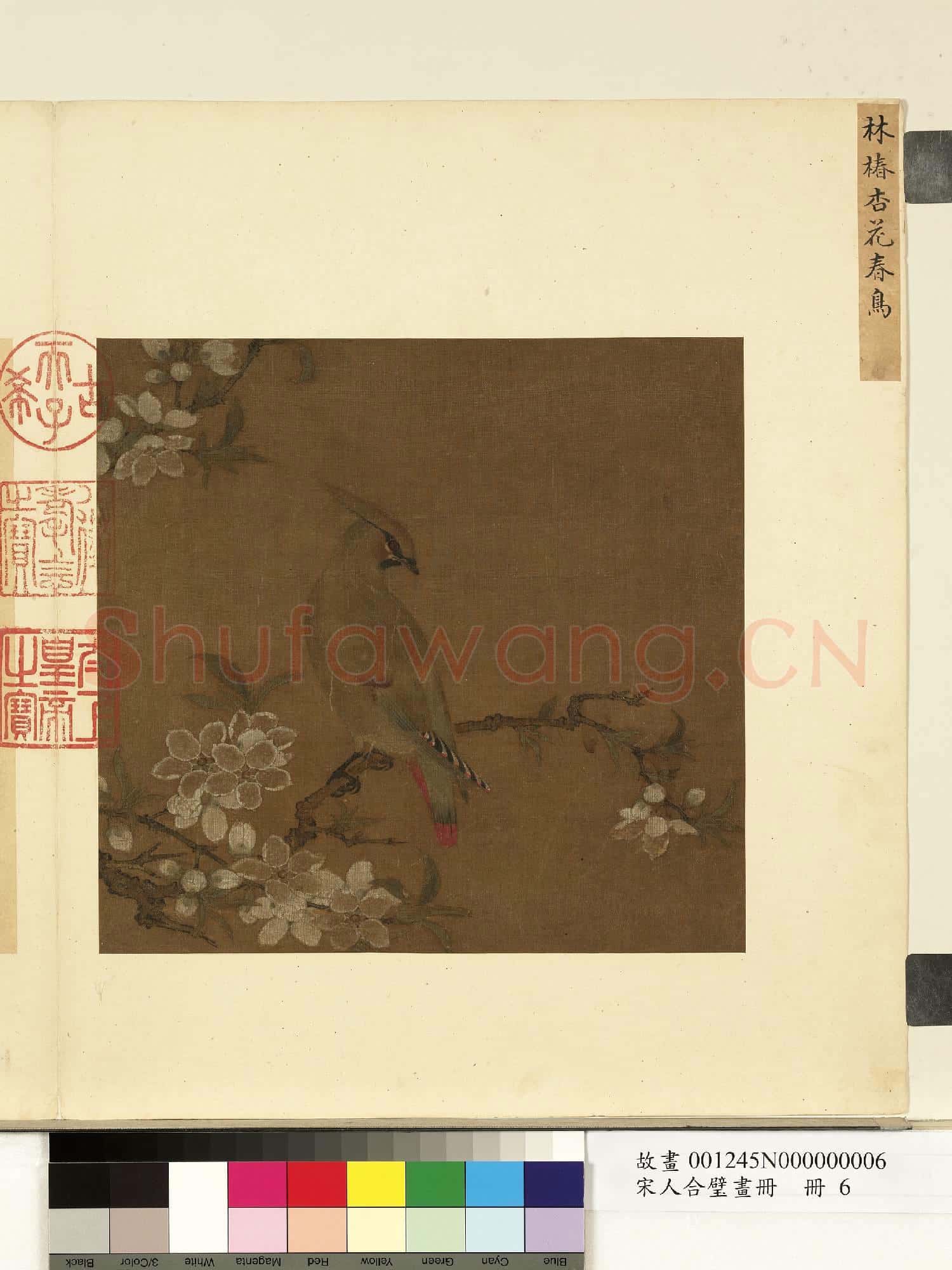 宋人合璧畫冊 冊 宋林椿杏花春鳥