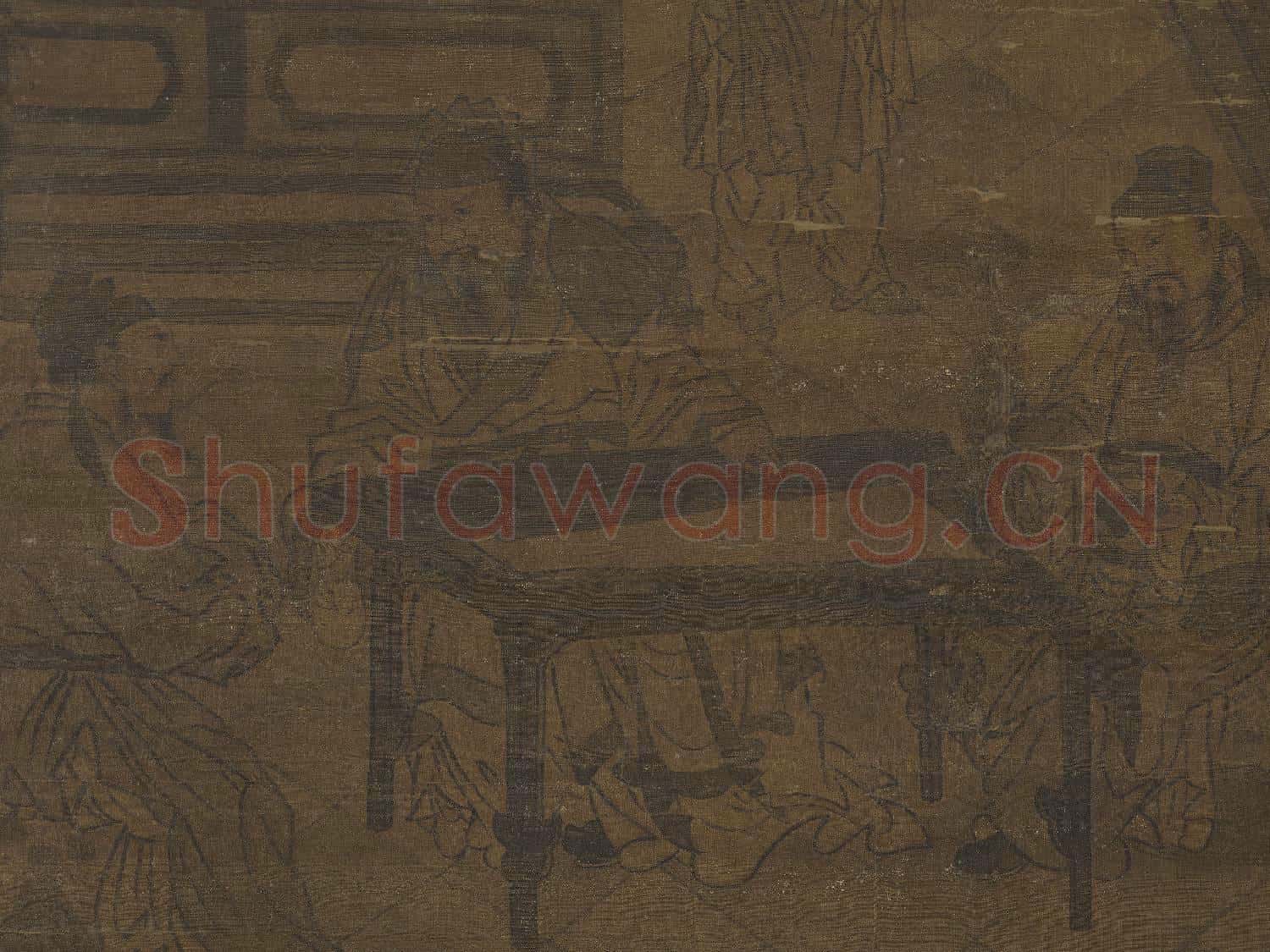 元人畫春堂琴韻 軸