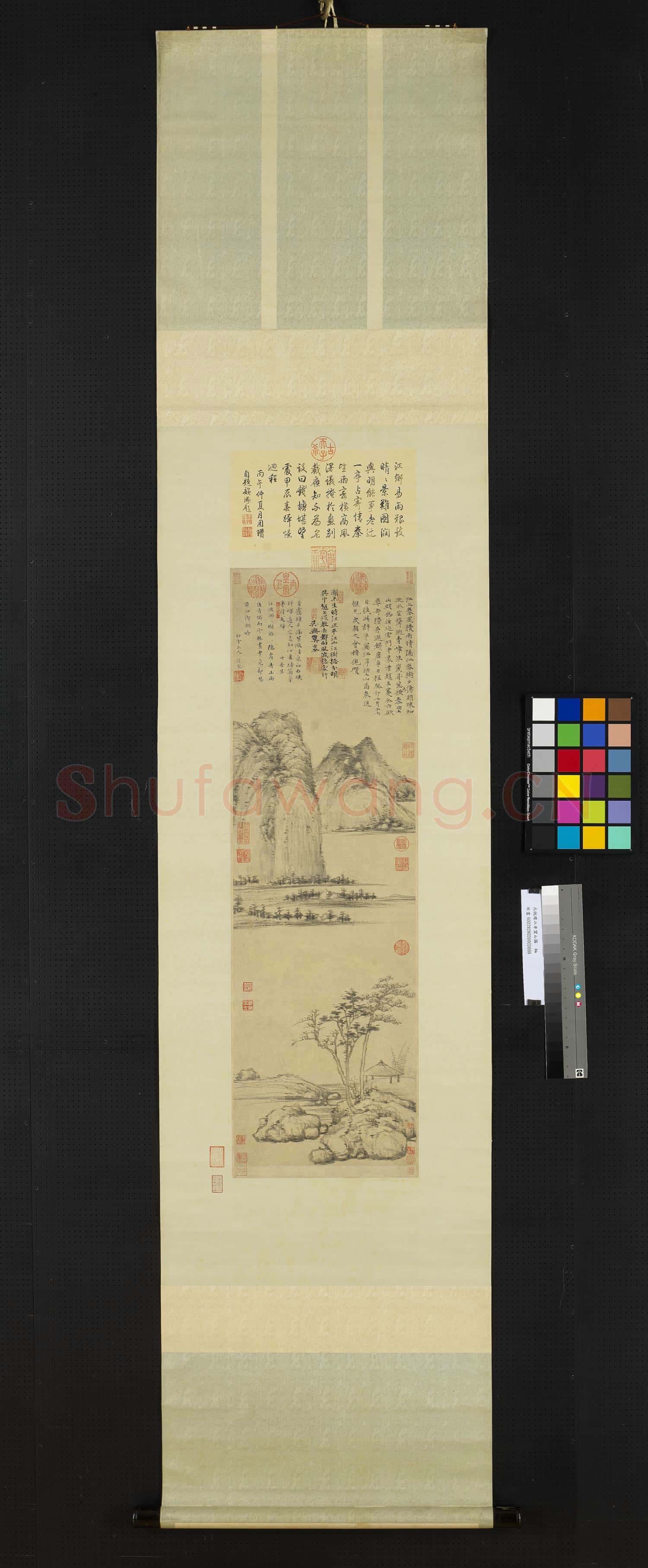 元倪瓚江岸望山圖 軸