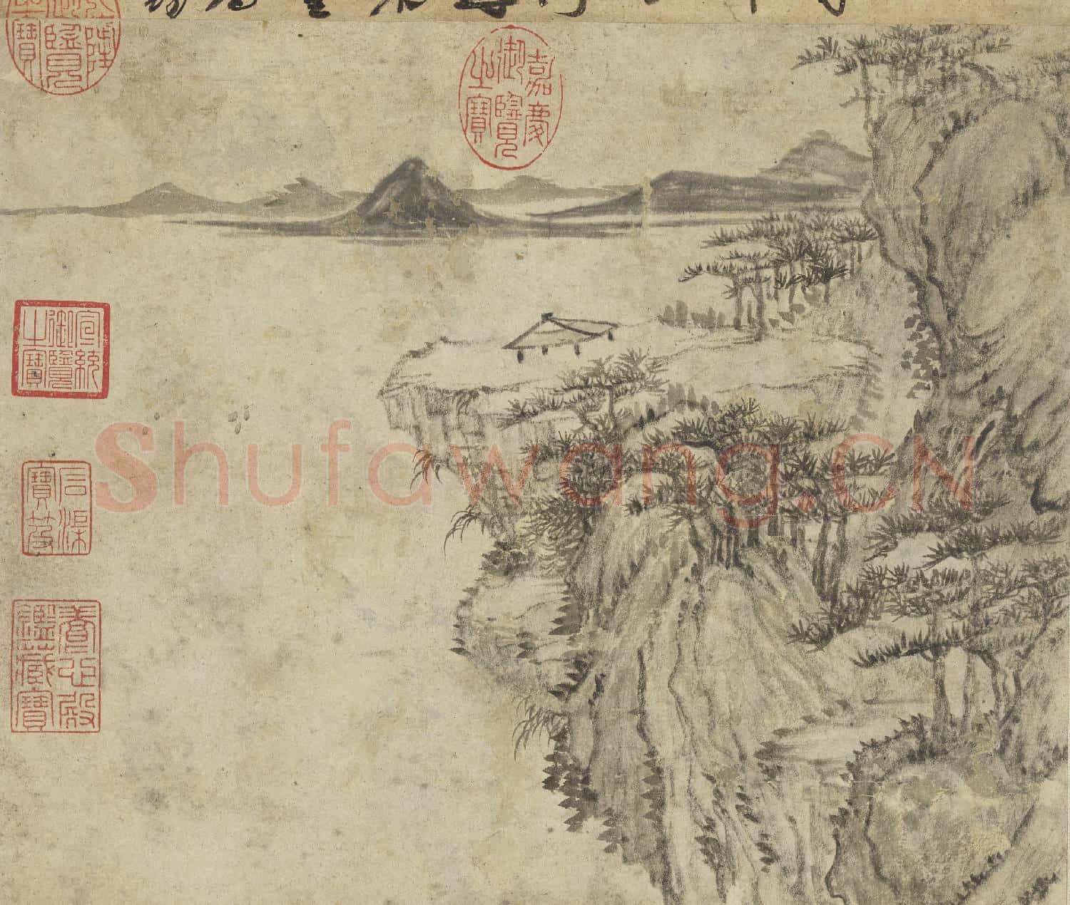 元薩都剌嚴陵釣臺圖 軸