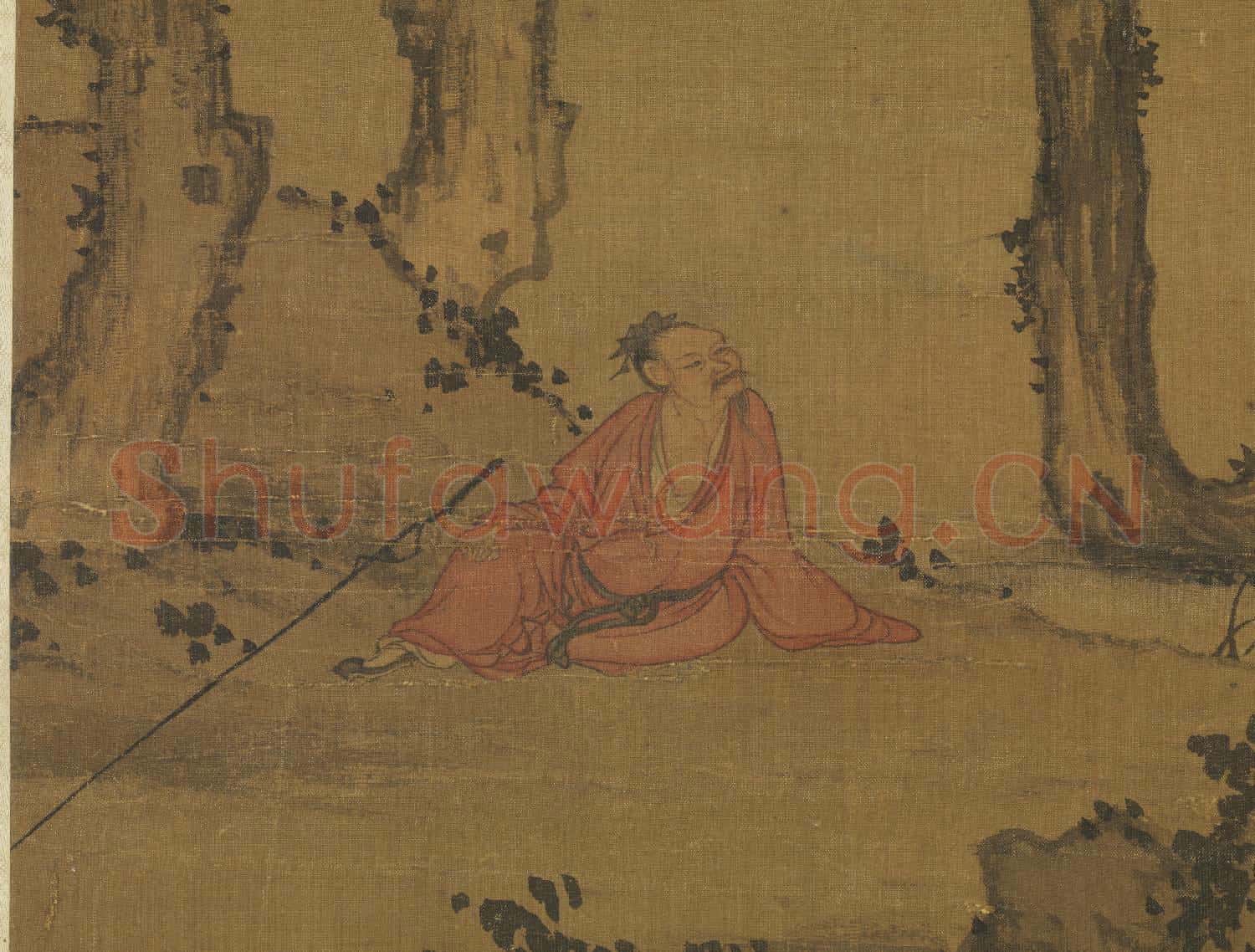 元盛懋秋林高士圖 軸