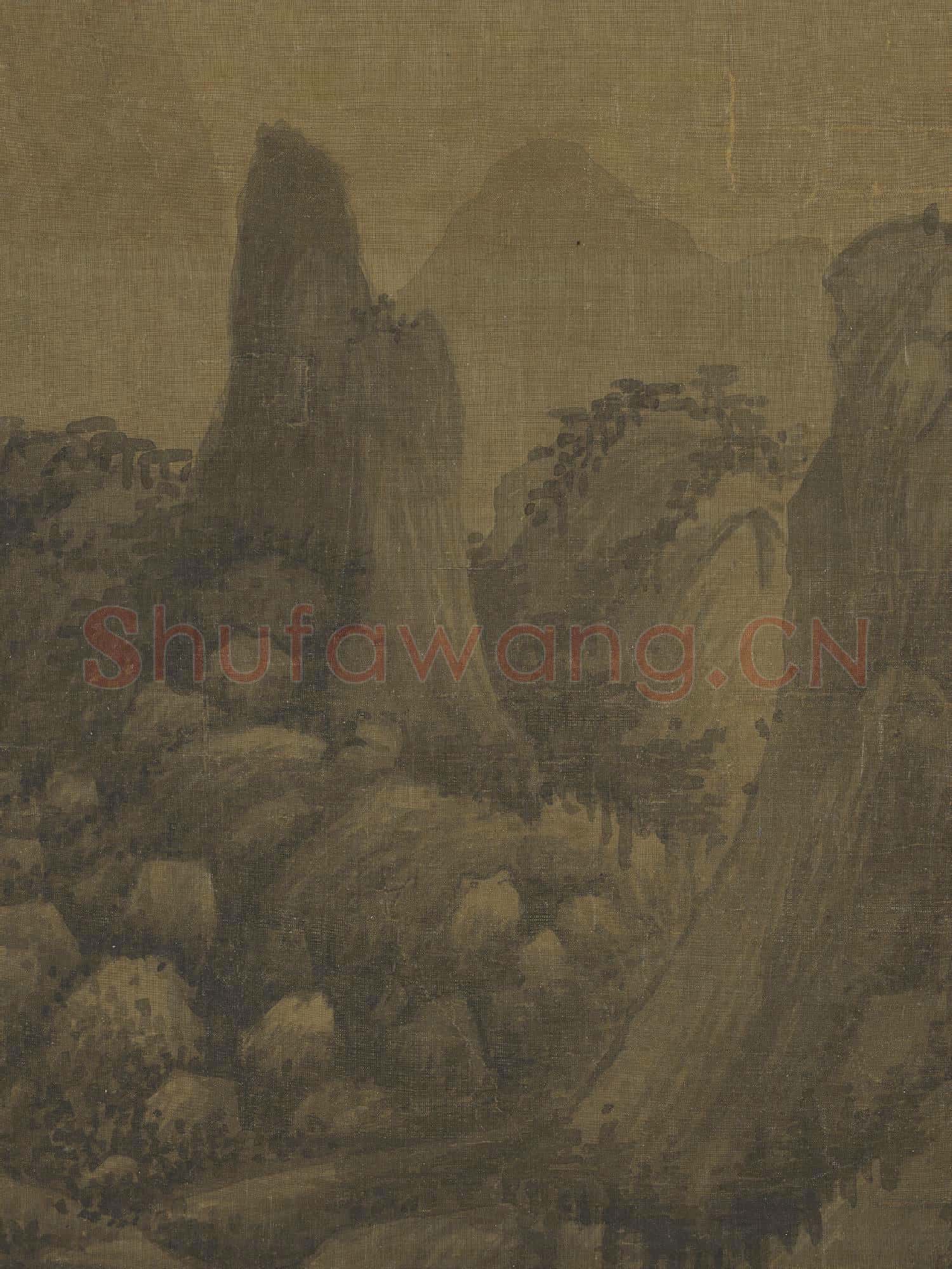 五代南唐巨然秋山圖 軸