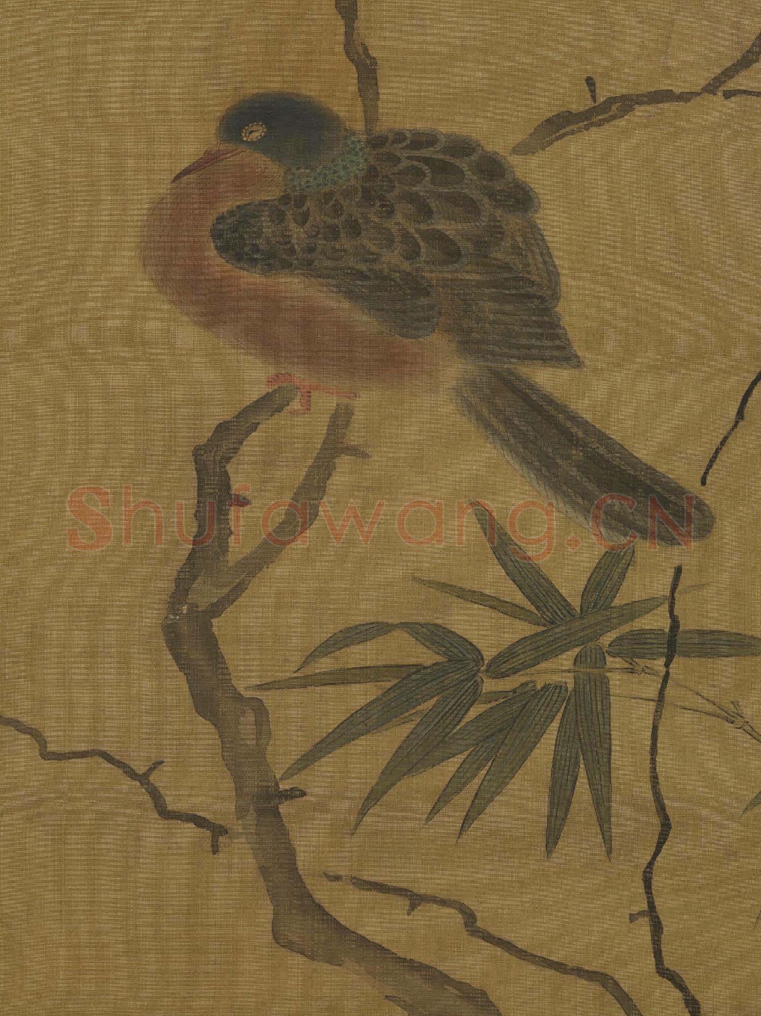 元人疏枝竹鵲 軸