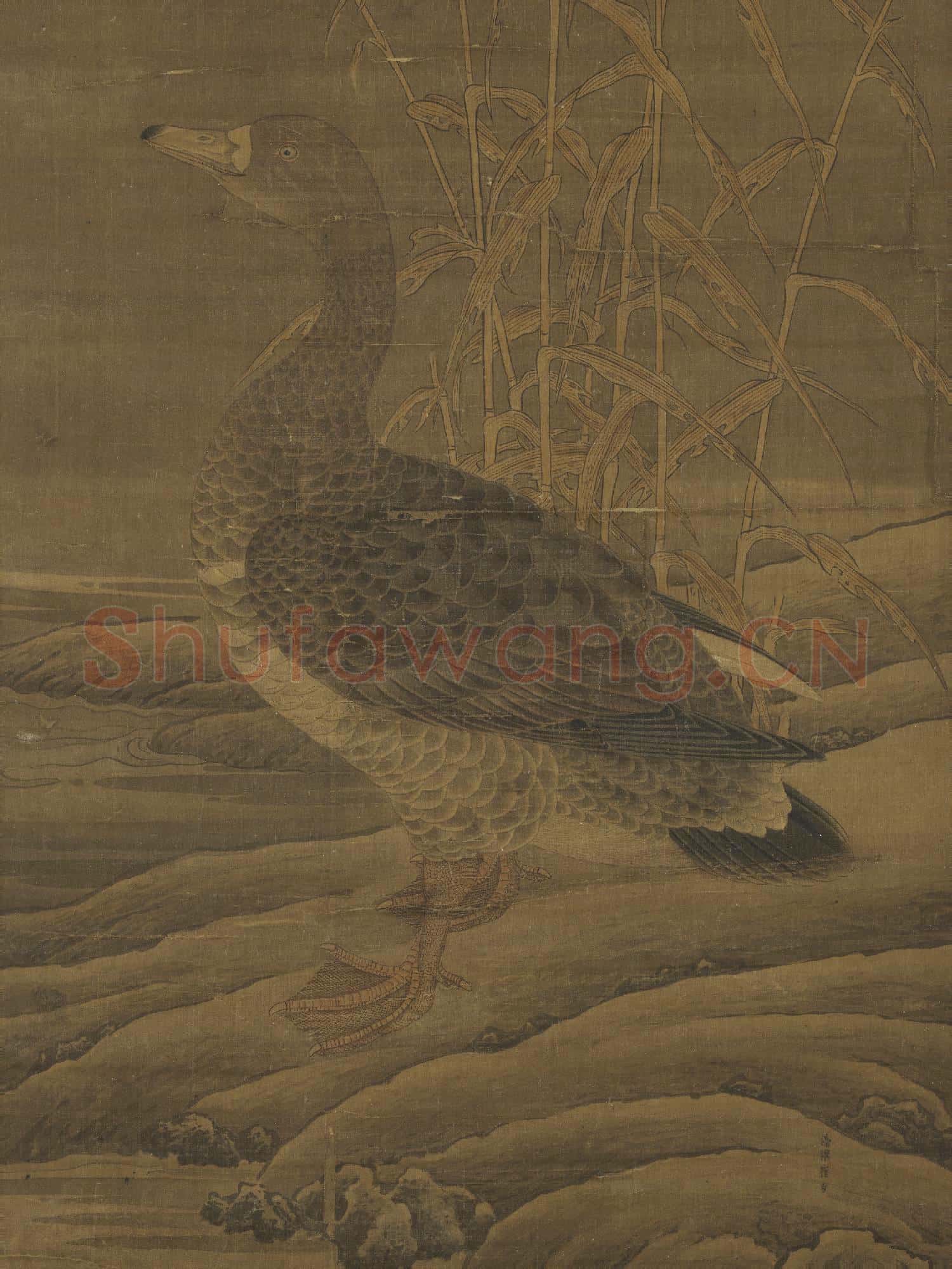 宋崔白蘆雁 軸