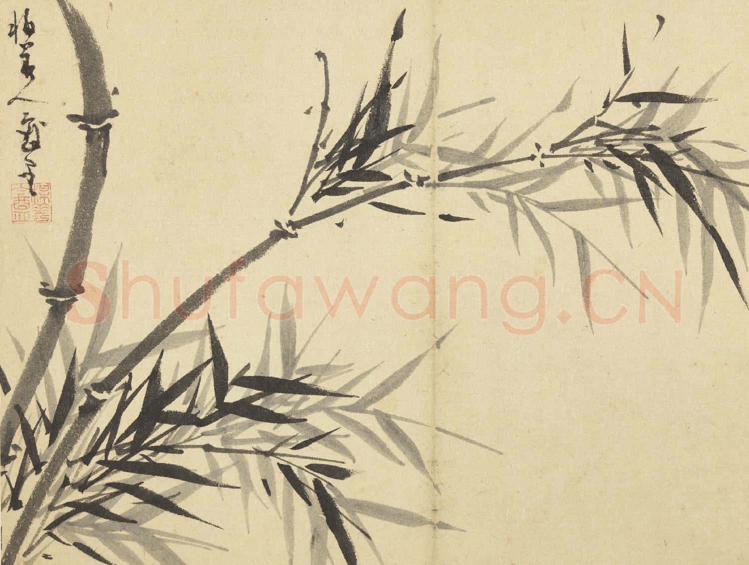 元吳鎮墨竹 冊 墨竹(一)