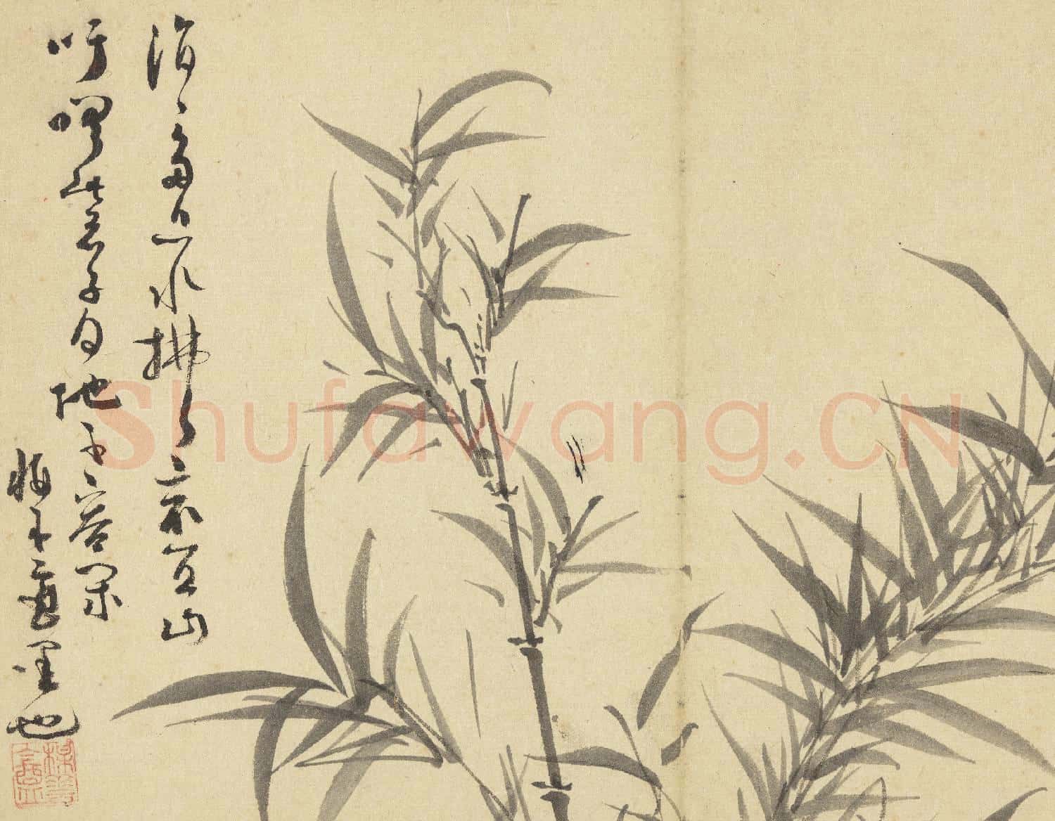 元吳鎮墨竹 冊 墨竹(二)