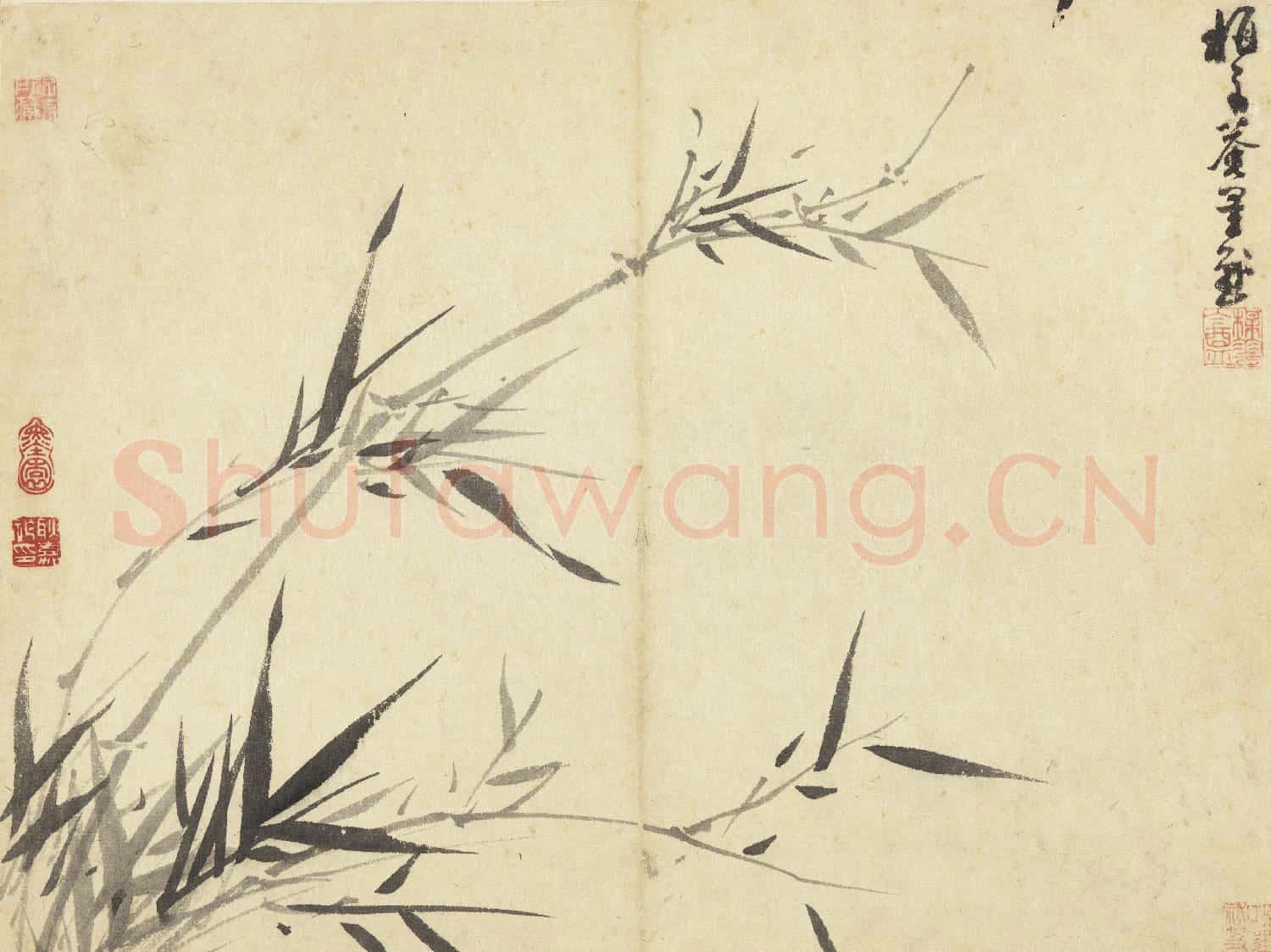 元吳鎮墨竹 冊 墨竹(十)