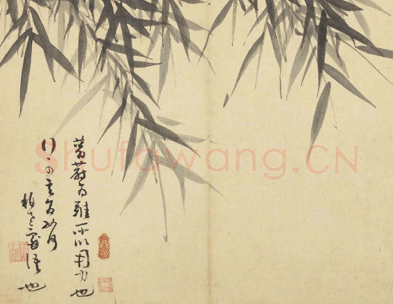 元吳鎮墨竹 冊 墨竹(十六）
