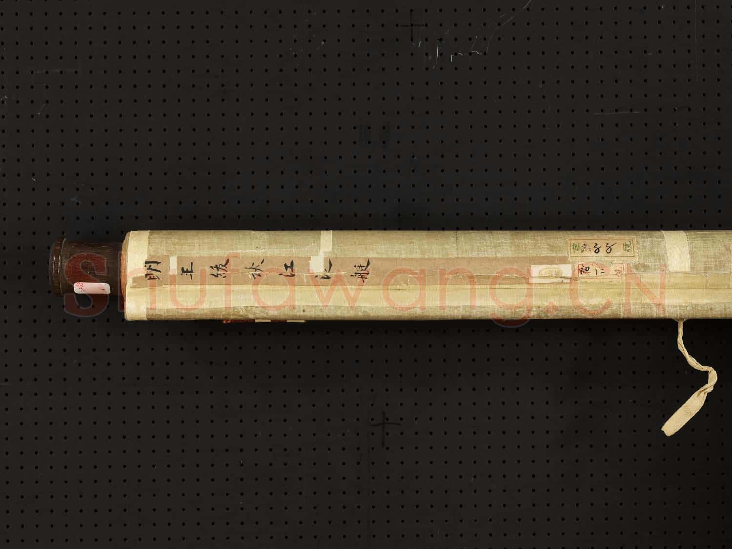 明王紱秋江泛艇 軸