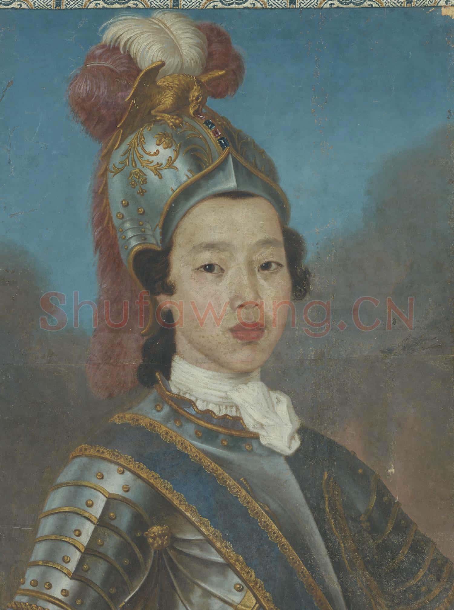 清無款油畫像 框