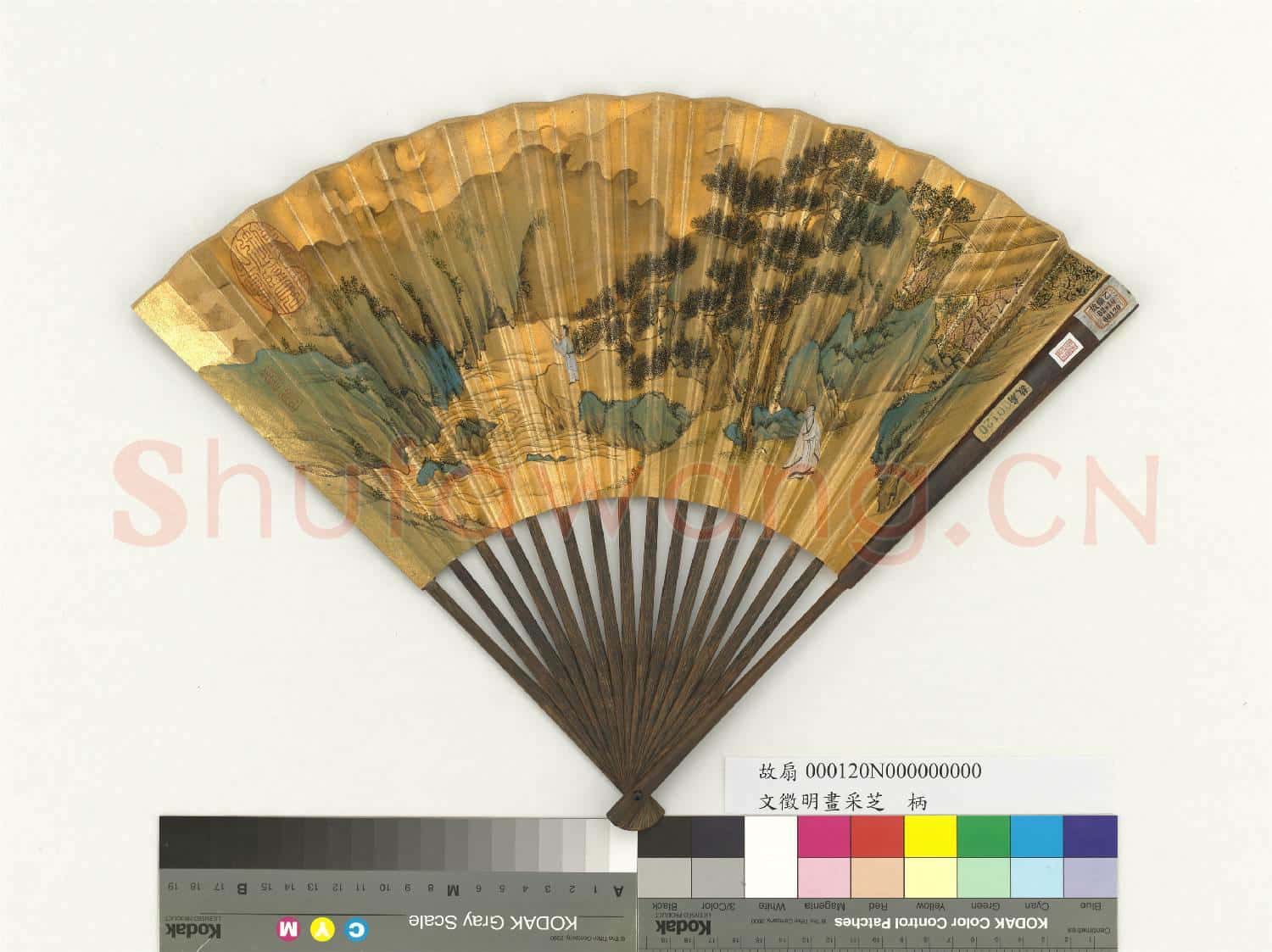 明文徵明畫采芝 成扇