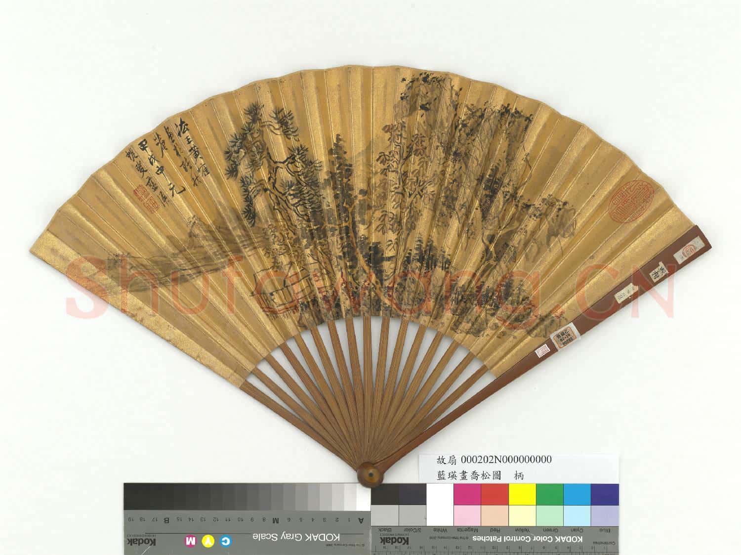 明藍瑛畫喬松圖 成扇