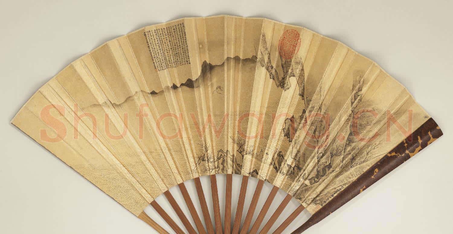 明丁雲鵬畫後赤壁姜貞吉書後赤壁賦 成扇
