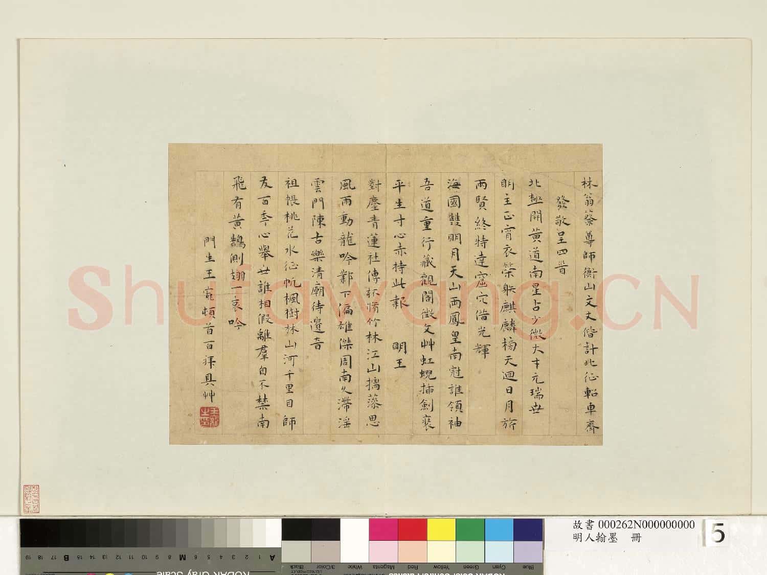 明人翰墨 冊 王寵書呈林翁蔡尊師衡山文丈詩