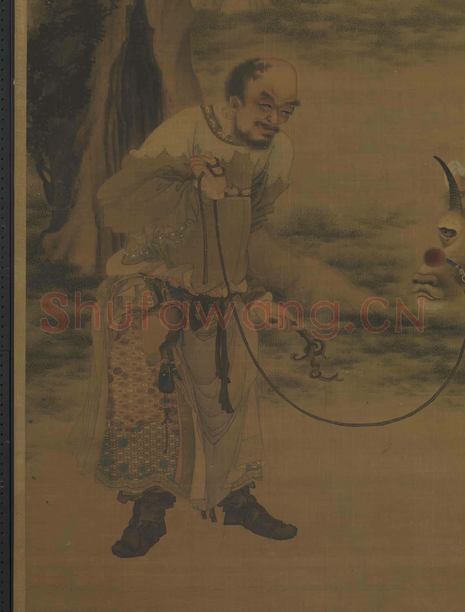 明戴進畫紈牛 軸